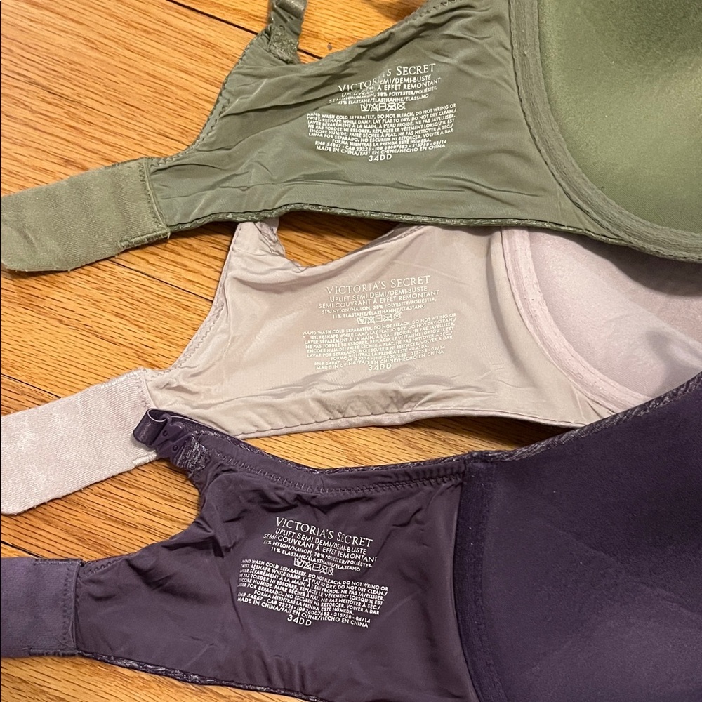 Victoria’s Secret T-Shirt Uplift Semi Demi — 34 DD set of 3 - Picture 4 of 6